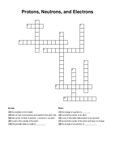 Proton holders crossword clue - Answer: atoms. Below are possible answers for the crossword clue proton carriers. In an effort to arrive at the correct answer, we have thoroughly scrutinized each option and taken into account all relevant information that could provide us with a clue as to which solution is the most accurate. Clue. Length.